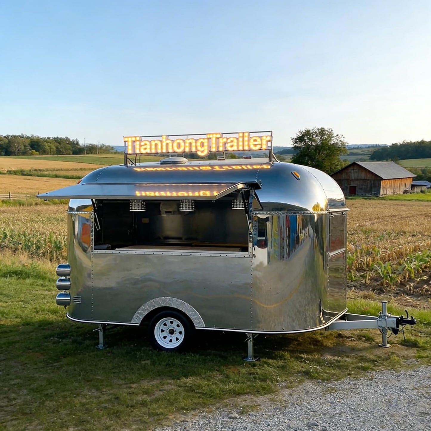 Food Trailers for Sale, Custom Mobile Food Truck & Snack Cart Combo, Commercial Catering Trailer for Burger, BBQ & Street Food Business
