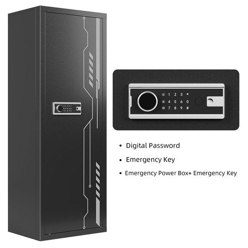 KAER 8-12 Gun Safe, Multi-Function Gun Safe for Rifles and Pistols, Gun Cabinet, Large Gun Safe for Home Rifles and Shotguns, Rifle Safe, Electronic Gun Cabinet with Removable Shelf and Rifle Rack