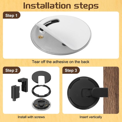 uxcell 4Pcs Magnetic Door Stopper, Silent Magnetic Floor Door Stop with Adhesive, Mechanical Floor Door Stop Shock Absorbing for Bedroom Office Bathroom, Black