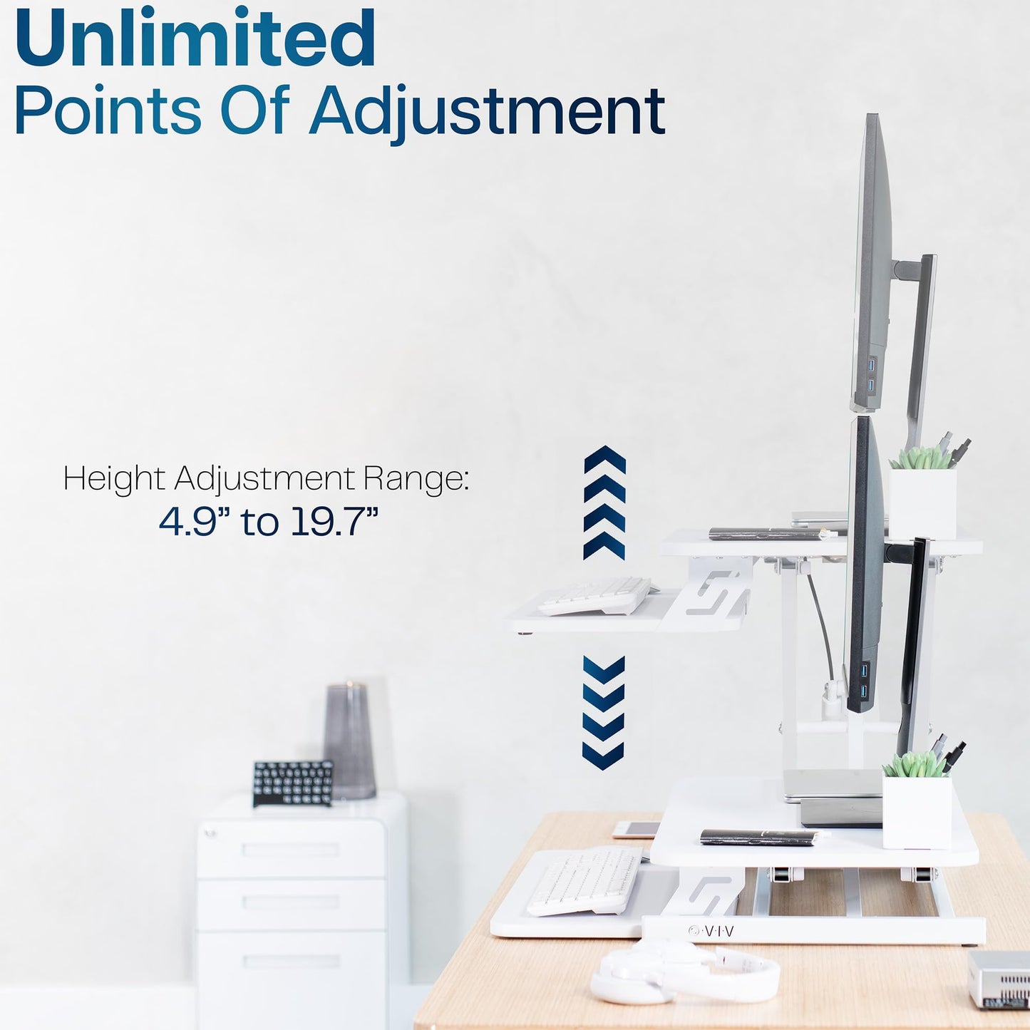 VIVO White 32 inch Stand Up Desk Riser, DESK-V000SW