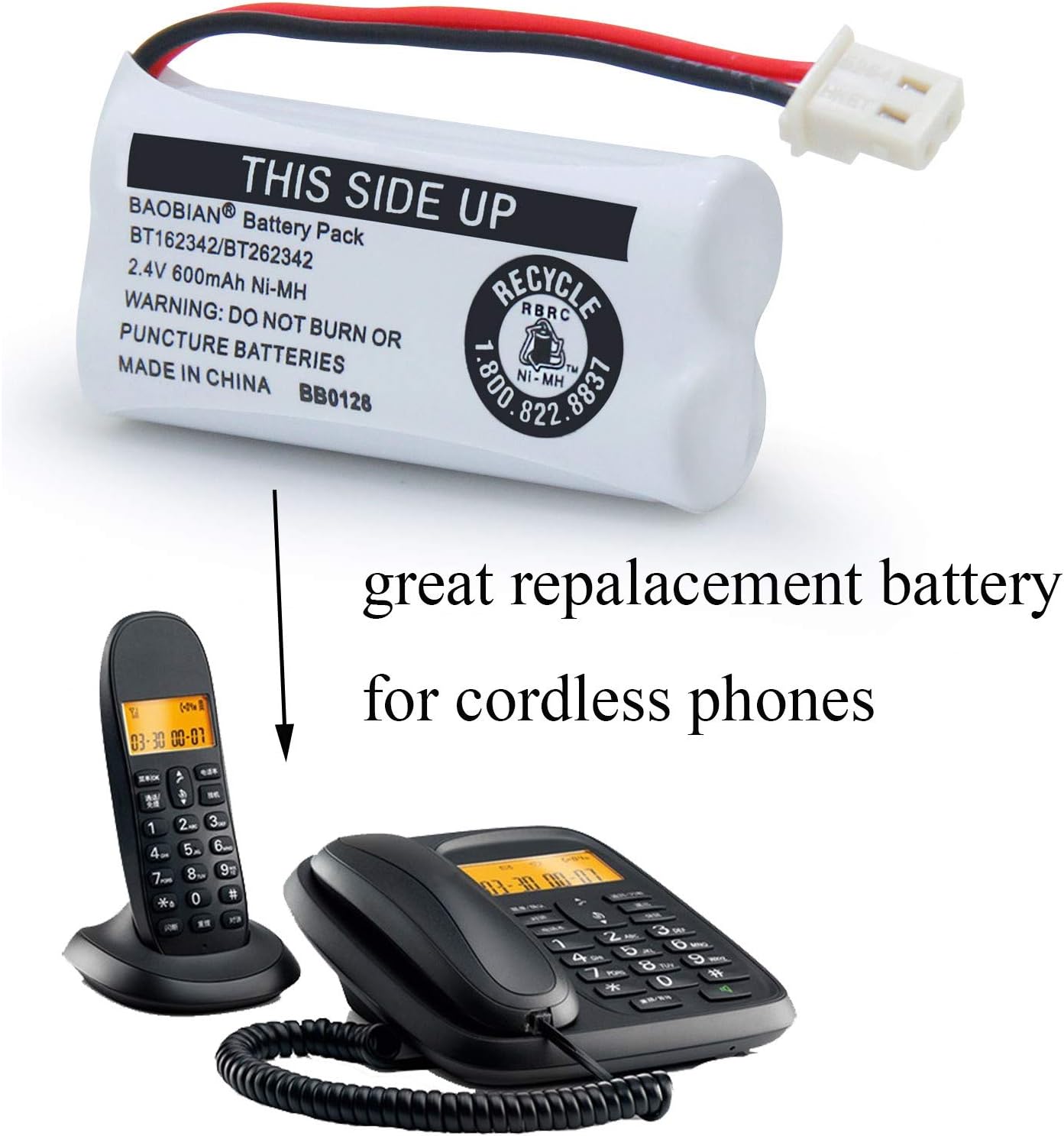 VTech BT162342 Battery - Compatible with CS6114, CS6419, CS6719 | Pack of 2 for Reliable Power
