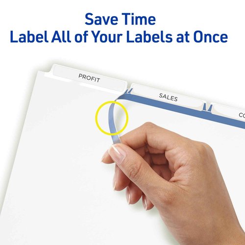 Avery 3-Tab Unpunched Dividers for Use with Any Binding System, Easy Print & Apply Clear Label Strip, Index Maker Customizable White Tabs, 25 Sets (11442)