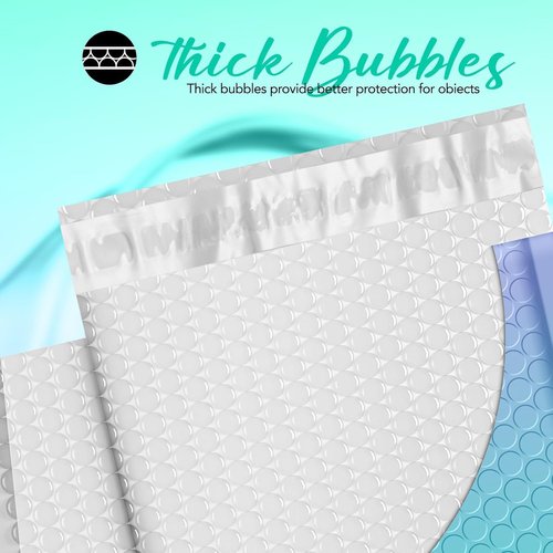 Fuxury Bubble Mailers - Cute Design Opaque Padded Envelopes | 6x10" Size, 100 Pack, Durable for Jewelry Shipping