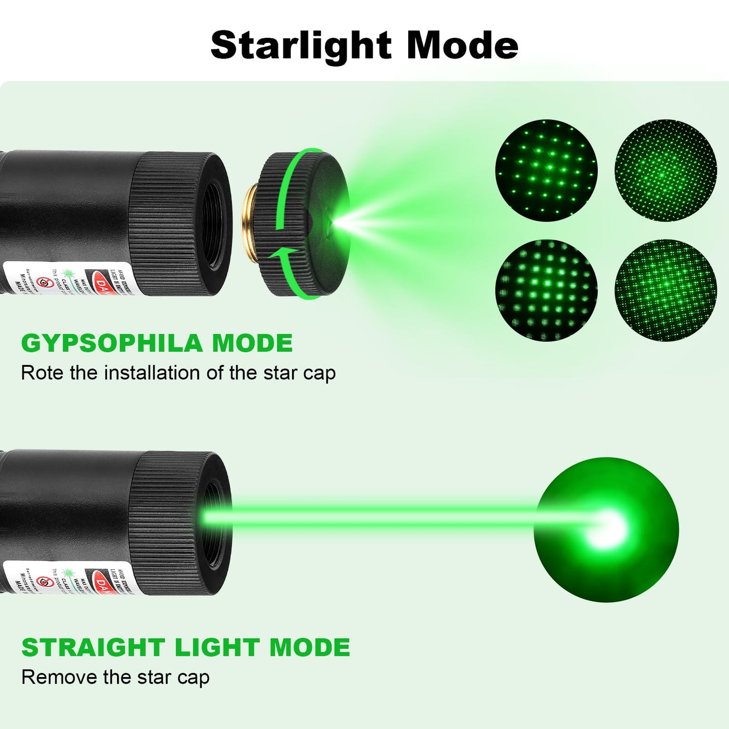 Damflew Green Laser Pointer High Power - Long Range Rechargeable Laser Beam, USB Charging Port for Hiking, Presentations & Outdoor Use (Professional-Grade Green Light)