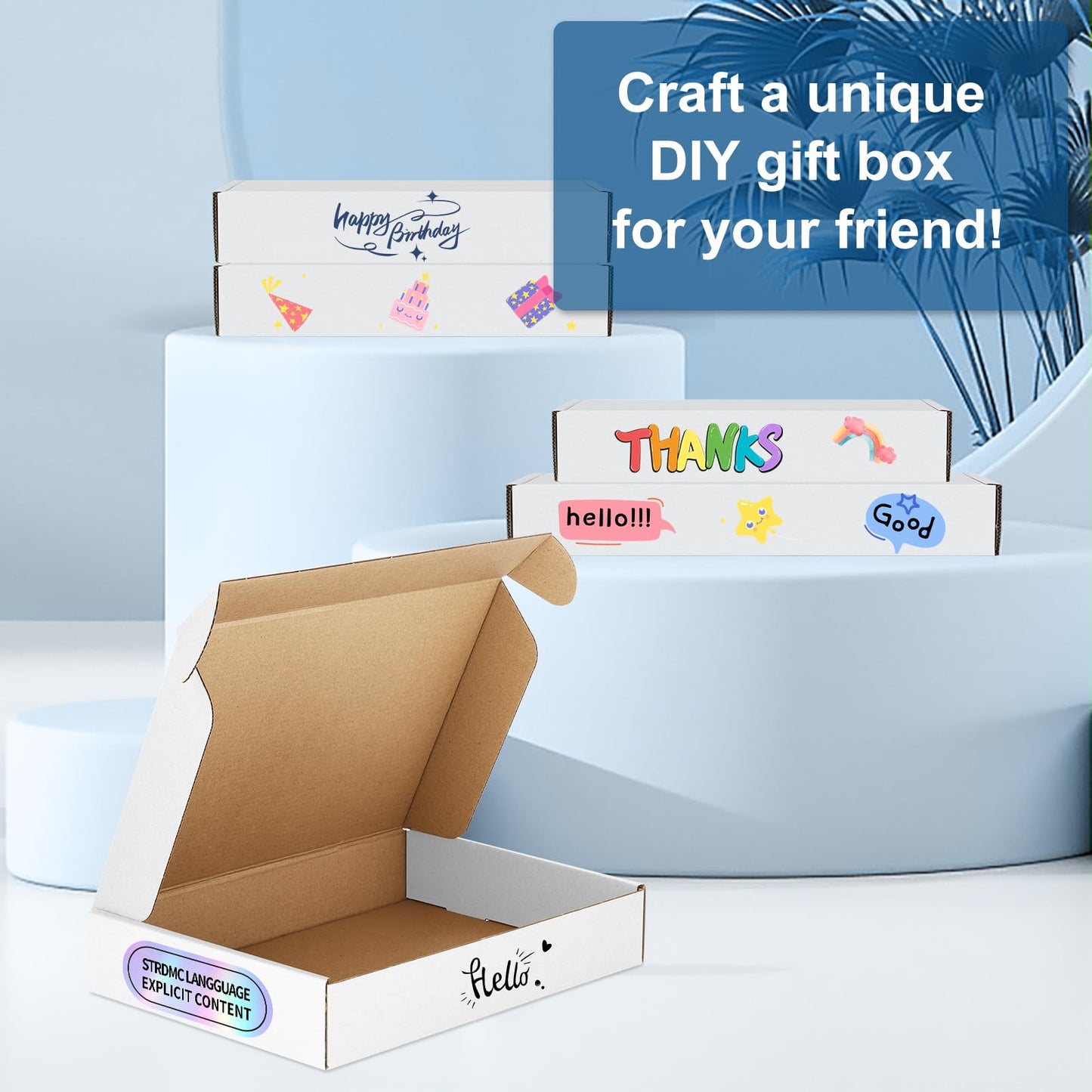 Famagic 30 Pack 11x8x2 Inch Small Shipping Boxes White Corrugated Cardboard Boxes Mailer for Small Business, Mailing Boxes for Packaging Bulk