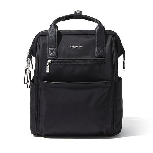 Baggallini Soho Backpack - Travel Laptop Backpack for Women - Lightweight Water-Resistant Luggage Bag, Black