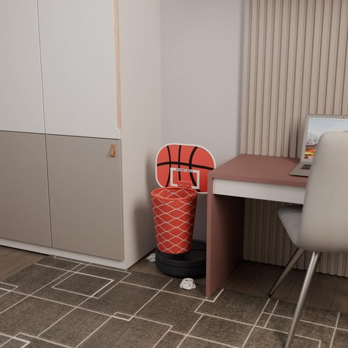 Basketball Trash Can for Boys Room Decor – Sport Funny Useful Christmas Gift for Boys 4-6 8-12, Basketball Hoop Garbage Waste basket bin w.Backboard for Fun & Easy Cleanup – Ideal for Kids and Office