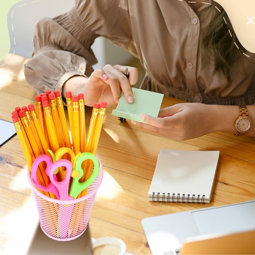 Sherr 24 Pcs Mesh Pen Holder Back to School Supplies Bulk Pastel Pencil Cup Holder for Classroom Cute Pencil Organizer Desk Accessories for Office Makeup Brush Storage Aesthetic School Supplies