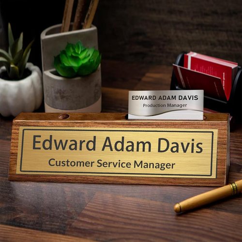 Custom Wooden Desk Name Plaque - Personalized Office Accessories for Coworkers, Managers & Teachers