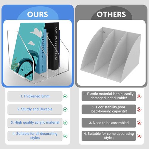 WYFHLPMMA Acrylic Paper Tray Stackable Letter Organizers, Clear Paper Tray Desk Organizer, 3-Tier, Desk A4 File Holder for Office Document Desktop File Tray-2pack