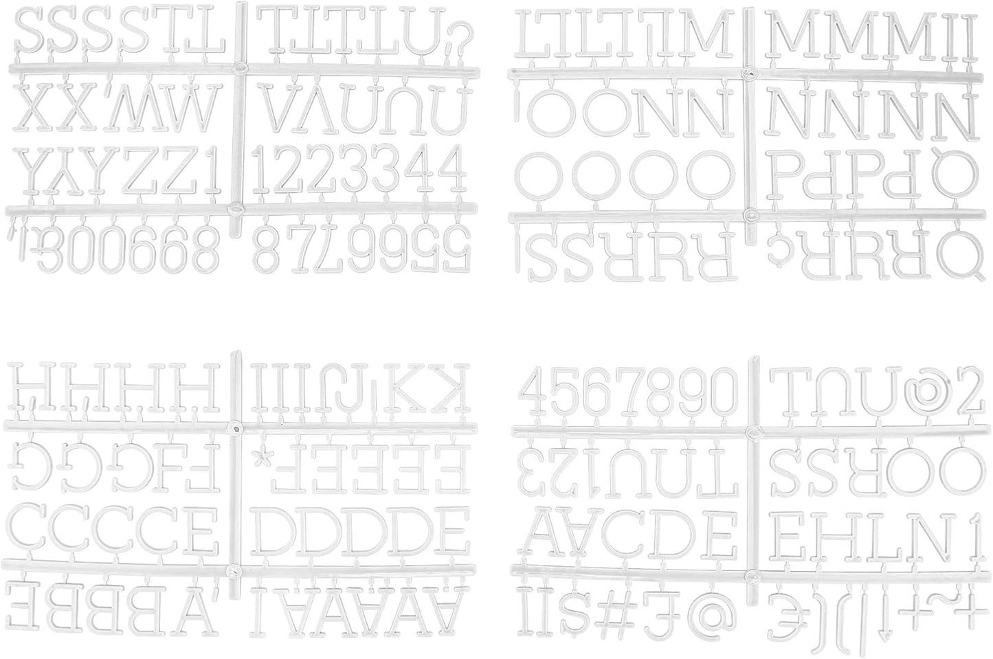 1 Inch Letters for Felt Letter Board, 188 Pieces Including Characters, Numbers & Symbols for Changeable Plastic Message Boards by Veskaoty (White)