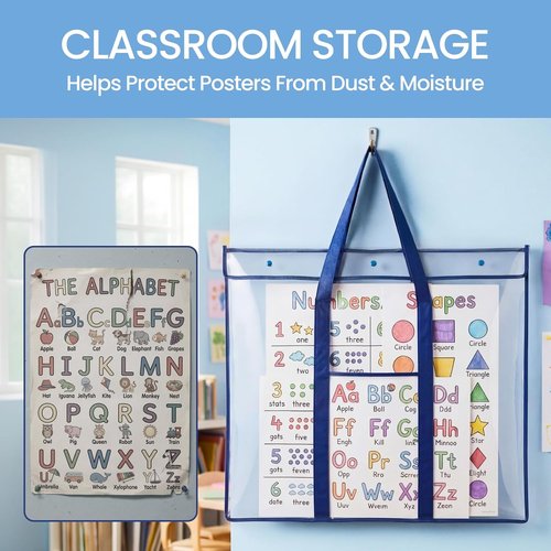 GAMENOTE Large Poster Storage Bag - 2 Pack Art Portfolio Container (31.5" x 25.5") for Classroom Organization
