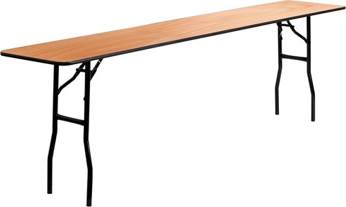 Flash Furniture Gael 8' Rectangular Wood Folding Training Table - Smooth Clear Coated Finish, Natural