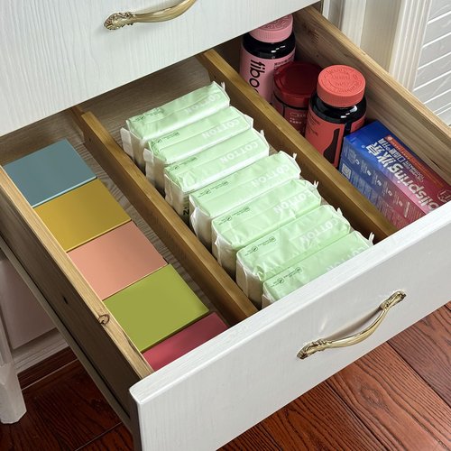 Nirwingly Bamboo Expandable Drawer Dividers Organizers – 4pcs Adjustable Size (17-22") for Kitchen, Bedroom, Bathroom & Office
