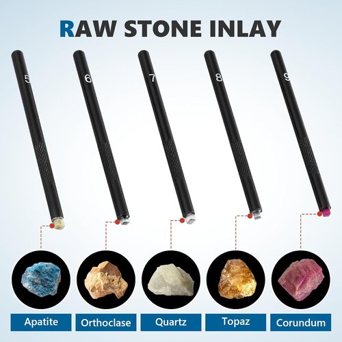 Regine Switzerland Mohs Hardness Test Kit - 5 Pack Mineral Identification Tools for Gem & Jewelry