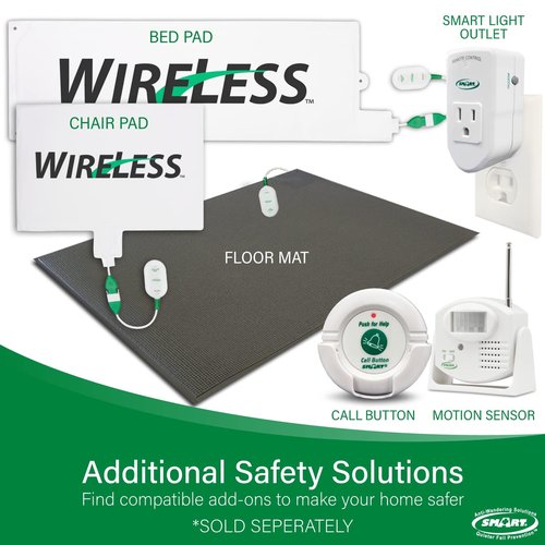 Smart Caregiver Floor Mat Alarm and Pager System - Includes Wireless Pager That Alerts When Someone Steps on The Durable 24in x 48in Floor Mat Sensor