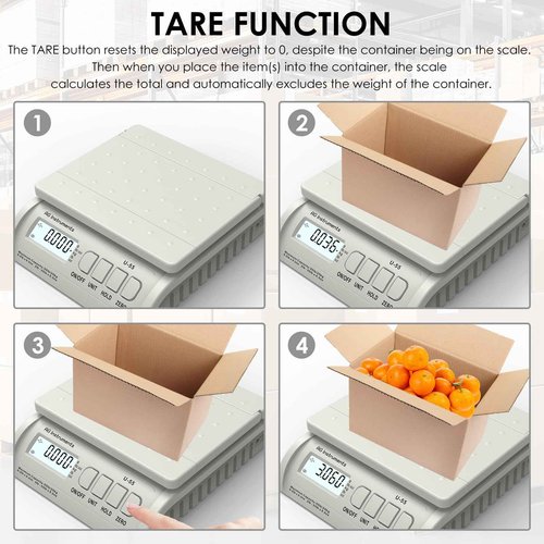 55lb x 0.2oz Digital Shipping Postal Scale with AC Adapter for Small Business, Packages, Office Home Use, UPS USPS DHL FedEx, White