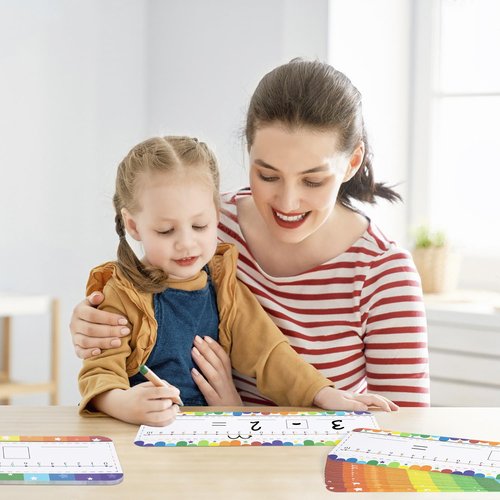 CUDICY 32 Pack Number Line Dry Erase White Board Double Sided Classroom Must Haves Math Manipulatives Teacher Supplies for Kindergarten Elementary Special Education Students Homeschool 12"x4"