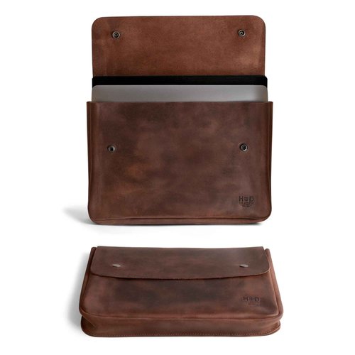 Hide & Drink, Vintage Folder Document Holder, File Case, A5 Binder, Envelope Portfolio, Full Grain Leather, Handmade, Bourbon Brown