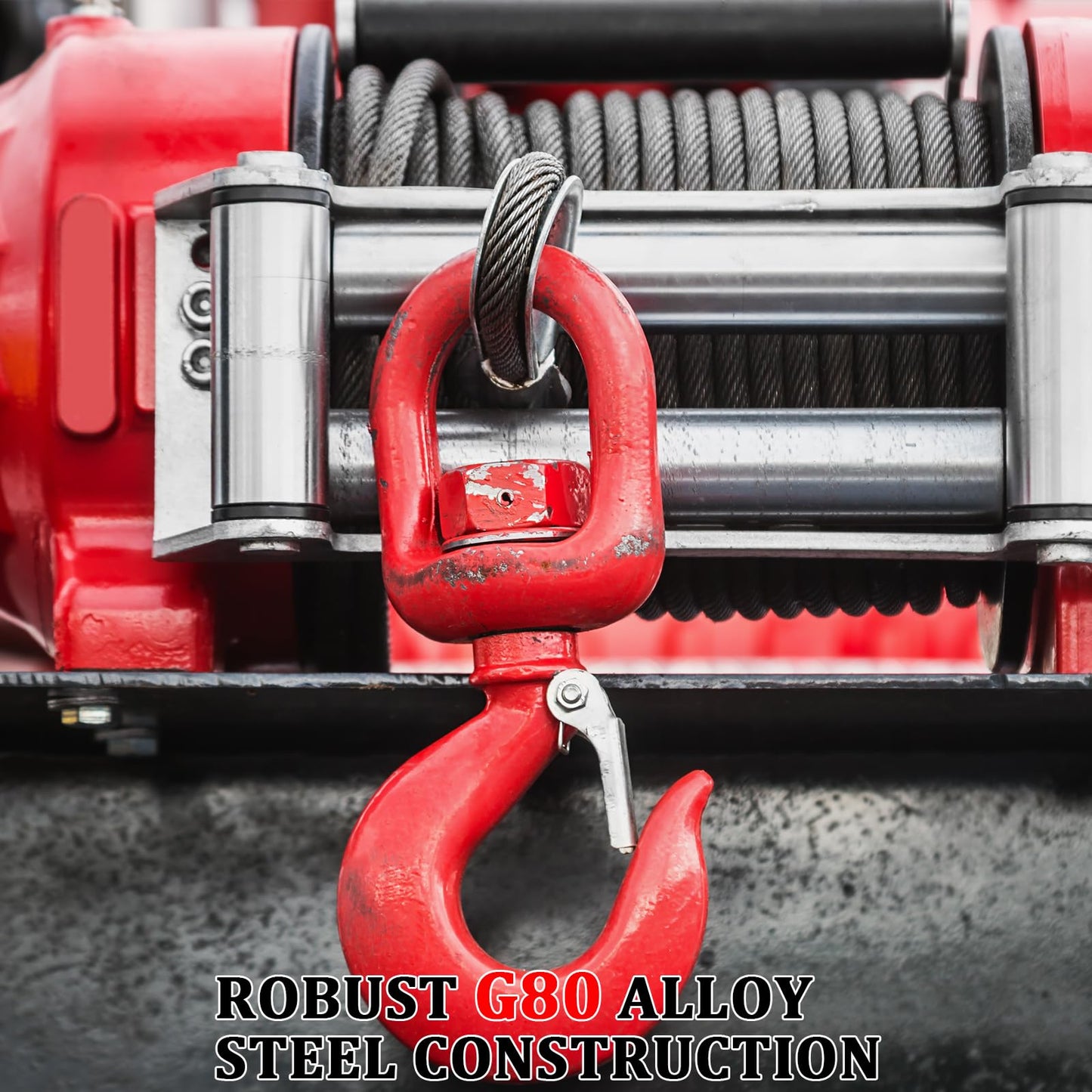 5 Ton Swivel Lifting Hook, Heavy Duty Crane Swivel Hook with Safety Latch, 11000 lbs Rotating Hoist Hooks Swivel Eye Sling Hook, Universal G80 Swivel Chain Hooks for Lifting Chains