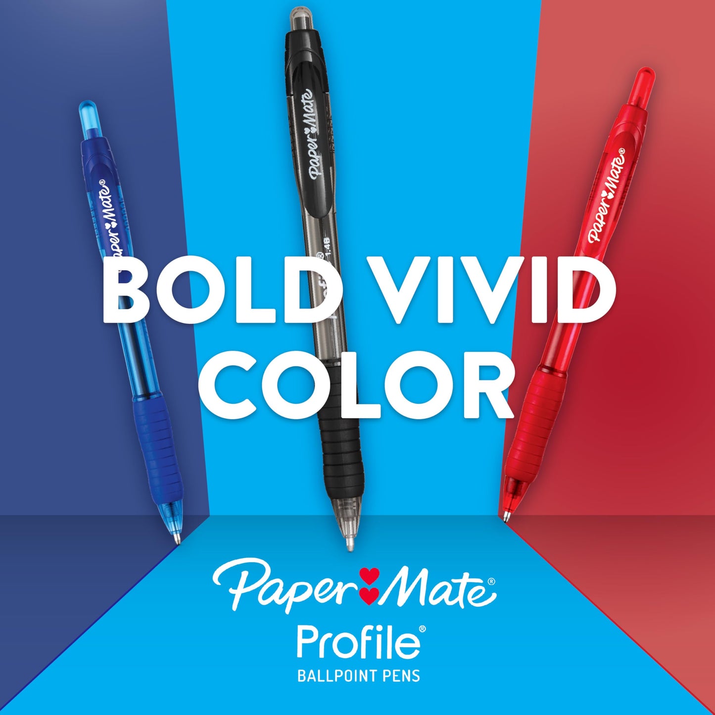 Paper Mate Profile Ballpoint Pens, Retractable, Bold Point (1.4mm), Red Ink, 12 Count - Teacher Supplies, Office, Writing