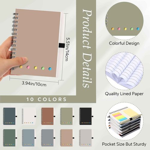 Chuangdi 50 Sets Employee Appreciation Gift Boho Spiral Notebook with Sticky Notes and Bamboo Pen Inspirational Thank You Supplies for Vet Tech Staff Medical Assistant Sterile Processing Week (Neutral)