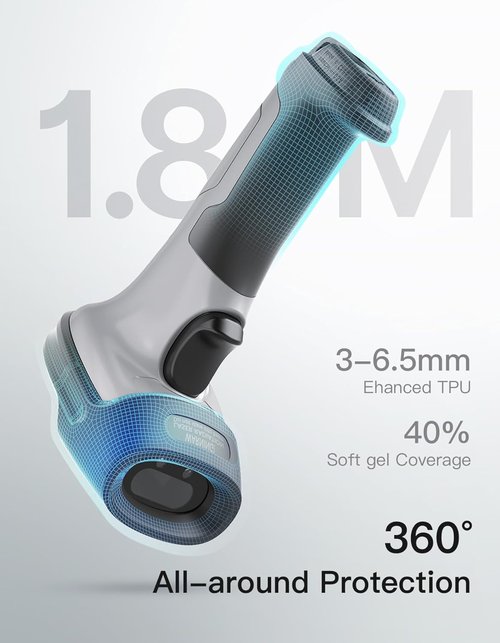Inateck Wireless Bluetooth 2D Barcode Scanner - Fast & Accurate QR Code Scanning | 180-Day Battery Life, Compatible with iOS/Android/Windows