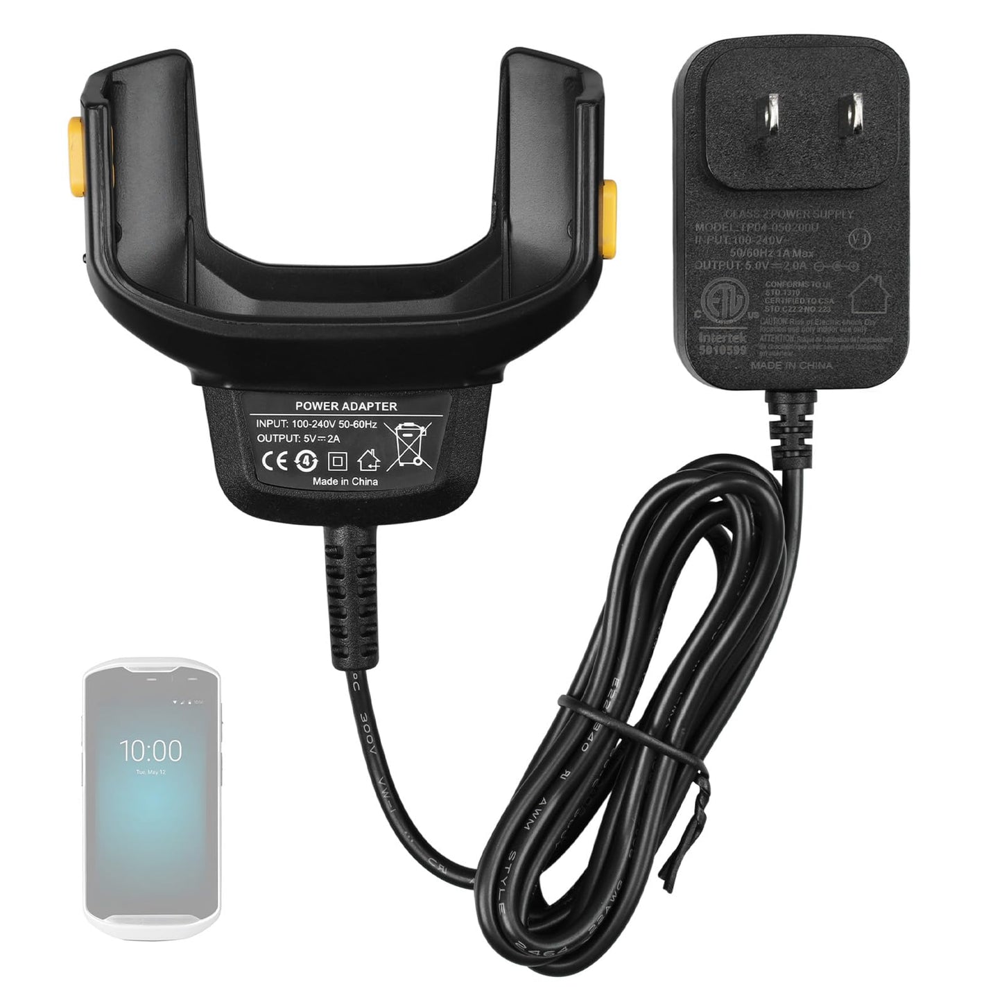 for Zebra Scanner TC57 Charger Cable: Wall Adaptor Charging for Zebra for Symbol PDA TC51 TC52 TC56 TC57 TC510 TC510K TC52X TC520L Handheld Barcode Scanners