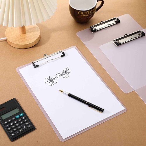 Epakh 20 Pcs Mini Clipboard Small Clear Plastic Clipboard with Low Profile Clip for Small Notepads(4 x 6 Inch)