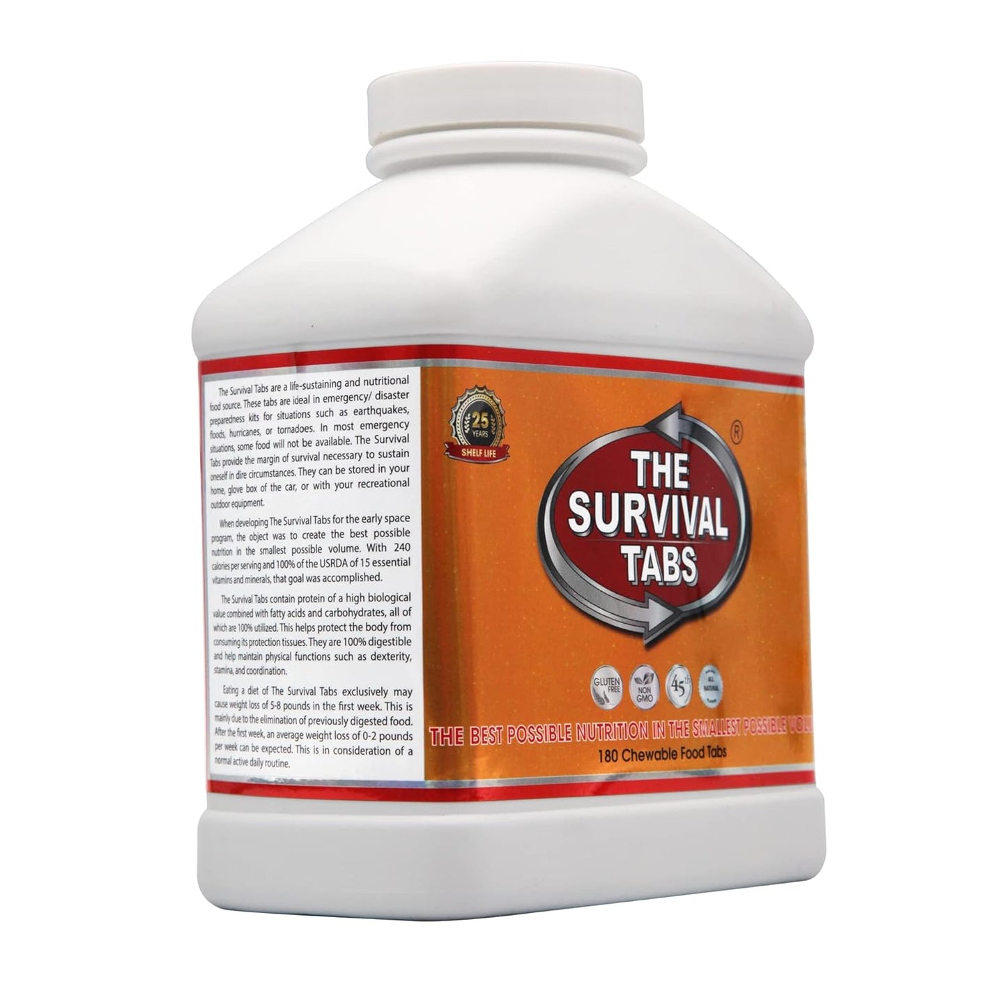 Survival Tabs | 60-Day Emergency Food Replacement - 720 Non-GMO Gluten-Free Tablets for Camping & Hiking