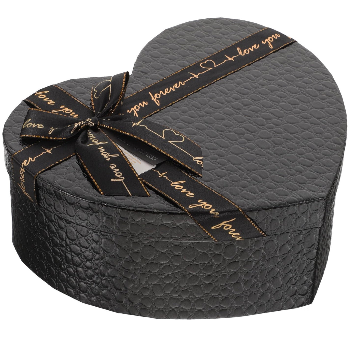 SHINEOFI Black Heart Shaped Box Valentine's Day Mother's Day Wedding Birthday Present Box for Jewelry Chocolates Flowers Packaging 9.06X6.89X3.54 Inches