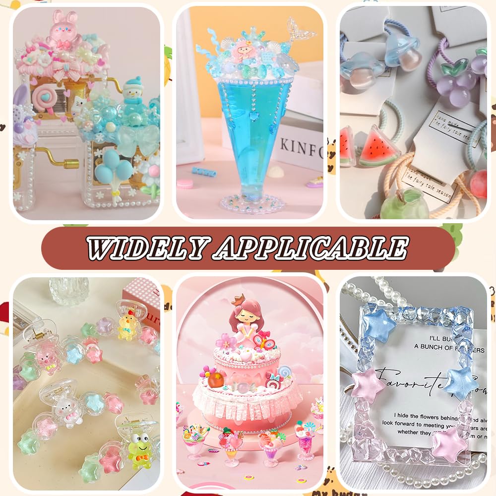 Vellibring 60PCS Cute Slime Charms Mixed Flatback Resin Charms Set,60 Styles Cartoon Making Kit Decorations for DIY Craft Phone Cases Nails Scrapbooking