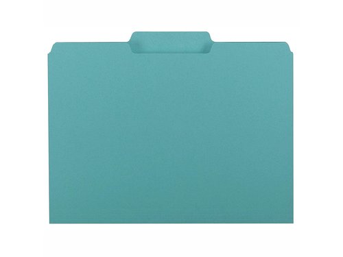 Smead Interior File Folder, 1/3-Cut Tab, Letter Size, Aqua, 100 per Box, Expandable File Folders for Filing Cabinet