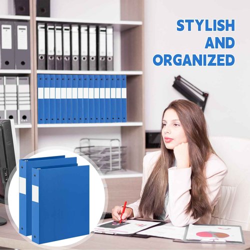 Skyygemm 12 Pcs 1 Inch 3 Ring Plastic Binder Flexible Binders Bulk Fits Letter Size 8.5'' x 11'' Paper Holds up to 225 Sheets with 1 Pockets Versatile Binder for School Office Home (Blue)