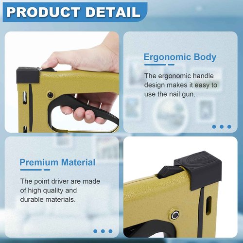 Dollate Point Driver for Photo Framing, Nail Gun for Pictrue Frame with 1000 Flexible Points, Household Small Framing Stapler for Rigid Framers, DIY Tools