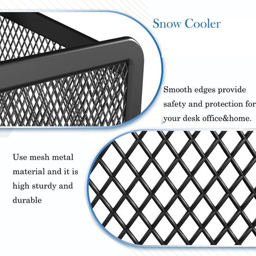 Snow Cooler Magnetic Pencil Holder - 2 Generous Compartments Magnetic Storage Basket Organizer - Extra Strong Magnets - Perfect Mesh Pen Holder to Hold Whiteboard, Locker Accessories