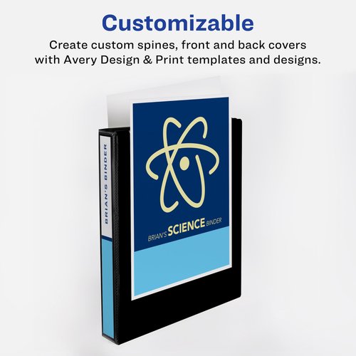 Avery Economy View 3 Ring Binder, 1 Inch Round Rings, 12 Black Binders (05710)