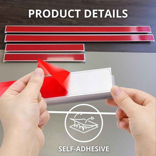 Set of 4 Bill Clip Holder 40cm – 16'' Long Metal Receipt and Ticket Holder for Restaurant Kitchen Office Check Organizer Strip Rail for Orders Invoices and Business Use