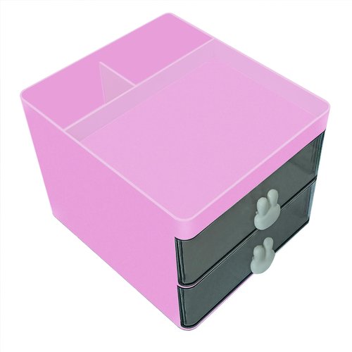 DPYSG_TO Elegant Transparent Acrylic Desk Organizer - Perfect for Office Desk Accessories, Cosmetic Organizer (Pink, L)