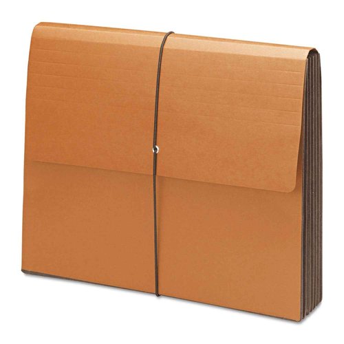Smead 100% Recycled Expanding File Wallet with Flap and Cord Closure, Reinforced, 5-1/4" Expansion, Letter Size, Redrope, 10 per Box (71198)