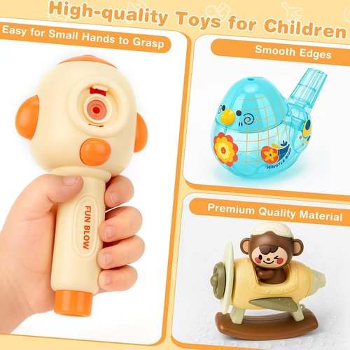 Joyreal 8-in-1 Sensory Toys - Whistle, Balloon Blower & Floating Blow Pipe for Autism | Oral Motor Therapy Tools for Kids 3+