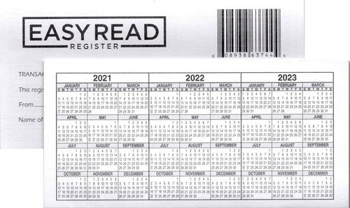 Checkbook Transaction Register - 2021-2023 Calendars for Easy Financial Tracking