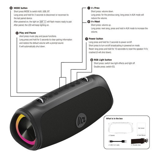TAZATA Portable Loud Bluetooth Speaker, 60W Large Subwoofer Wireless Bluetooth 5.3 with Powerbank USB Charge Out,Waterproof IPX7,Rugged Outdoor Boombox for Party,Beach,Golf Life,Pool, Shower,Bike Use