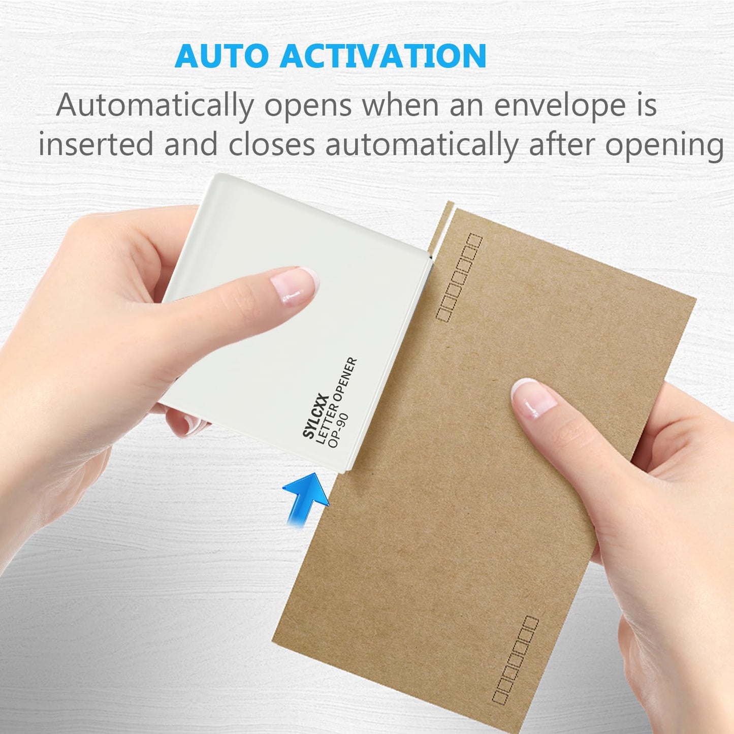 Battery Operated Electric Letter Opener - Letter Openers Envelope Slitter, Envelope Opener, Mail Opener, Universal Envelope Efficient Letter Opener Tool for Office, Home (White)