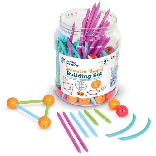 Learning Resources Geometric Shapes Building Set, Early Math Skills, Back to School Activities, Classroom Games for Teachers, 170 Piece Set, Ages 5+