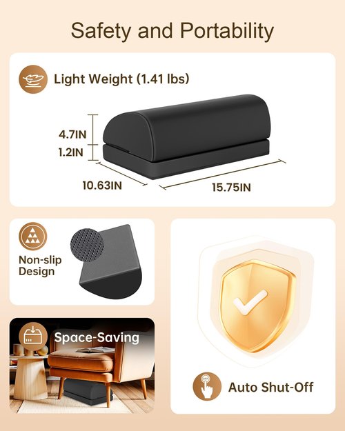 Foot Rest for Under Desk at Work, Heated Foot Stool with Vibration Massage, Adjustable Height Memory Foam Foot Stool,2 Heat Levels Ergonomic Desk Footrest