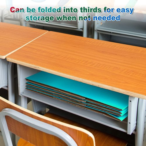SATINIOR 24 Pcs Privacy Boards for Student Desks Classroom Desk Divider Trifold Table Desk Privacy Panel Privacy Folders for Students Desk Partition Study Carrel School Teacher 12 Colors, 16 x 12 in