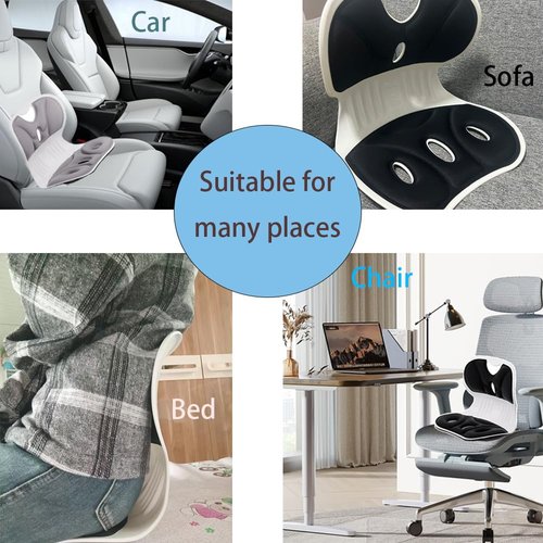 FACIOWN-Ergonomic Chair Back Support, Lumbar Support for Good Posture Correction and Back Pain Relief,Suitable for Office Chair,Car,Reading Chair,Office Chair Waist Support Cushion (Black)