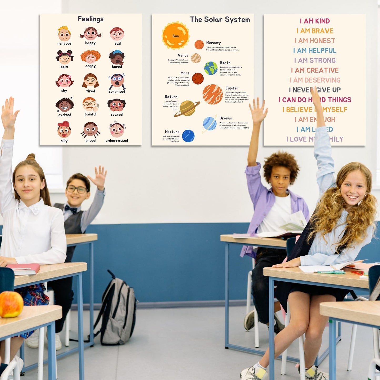 Educational Preschool Learning Posters,Alphabet ABC Posters for Toddlers Classroom Playroom Wall Art Decor,Counting Chart for Kindergarten,Pre K Learning Poster for Toddlers 1-3 Homeschool Supplies