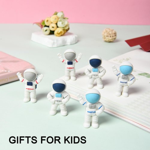 HILAZA 18Pcs Cute Outer Space Themed Erasers for Kids Bulk, Kawaii Fun Spaceman Desk Pet Pencil Erasers for School Classroom Supplies Prize Gifts Party Favors